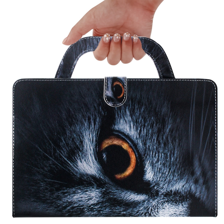 Custodia in pelle con chiusura orizzontale con motivo gatto a mezza faccia per iPad Mini (2019) / Mini 1/2/3/4, con supporto, slot per carte e portafoglio, For iPad Mini(2019) / Mini 1 / 2 / 3 / 4