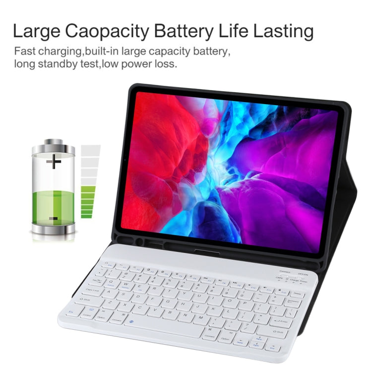 Tastiera Bluetooth bianca con custodia in pelle per iPad Pro 11"