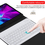 Tastiera Bluetooth bianca con custodia in pelle per iPad Pro 11"
