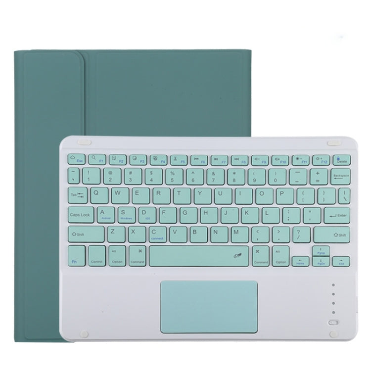 TG11BC Custodia tablet staccabile in pelle microfibra Bluetooth con tastiera verde per iPad Pro 11 pollici (2020), con touchpad, slot per penna e supporto, Green Keyboard