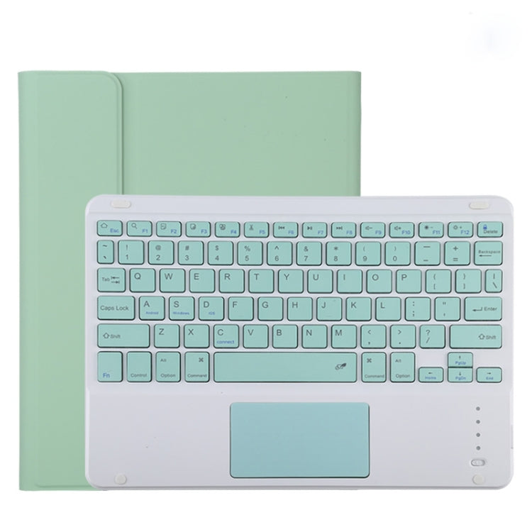 TG11BC Custodia tablet staccabile in pelle microfibra Bluetooth con tastiera verde per iPad Pro 11 pollici (2020), con touchpad, slot per penna e supporto, Green Keyboard