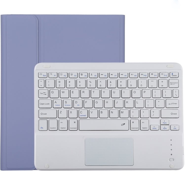 TG-102BC Tastiera Bluetooth bianca staccabile + Custodia tablet in pelle microfibra per iPad 10,2 pollici / iPad Air (2019), con touch pad, slot per penna e supporto, White Keyboard