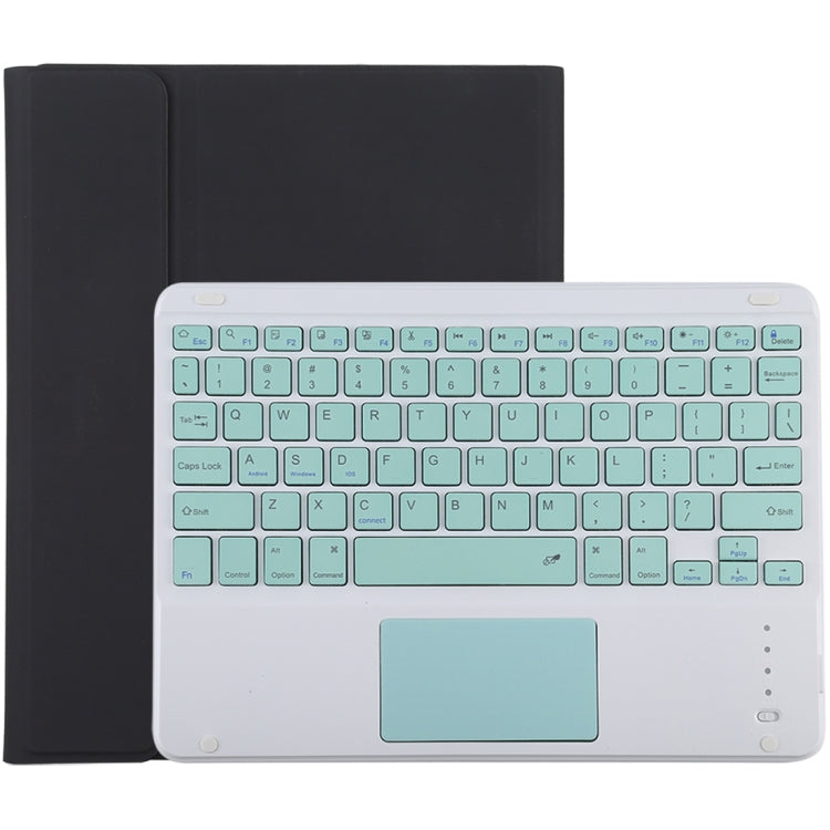 TG-102BC Tastiera verde Bluetooth staccabile + Custodia tablet in pelle microfibra per iPad 10,2 pollici / iPad Air (2019), con touch pad, slot per penna e supporto, Green Keyboard