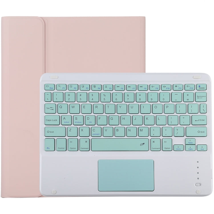 TG-102BC Tastiera verde Bluetooth staccabile + Custodia tablet in pelle microfibra per iPad 10,2 pollici / iPad Air (2019), con touch pad, slot per penna e supporto, Green Keyboard