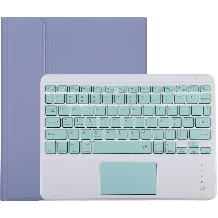 TG-102BC Tastiera verde Bluetooth staccabile + Custodia tablet in pelle microfibra per iPad 10,2 pollici / iPad Air (2019), con touch pad, slot per penna e supporto, Green Keyboard