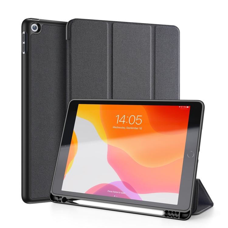 Per iPad 10.2 DUX DUCIS Domo Series Custodia in pelle PU magnetica a vibrazione orizzontale con supporto triplo pieghevole e slot per penna e funzione di sospensione/sveglia, For iPad 10.2