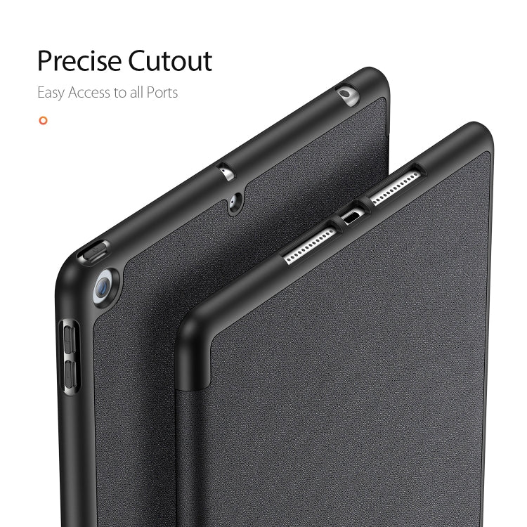 Per iPad 10.2 DUX DUCIS Domo Series Custodia in pelle PU magnetica a vibrazione orizzontale con supporto triplo pieghevole e slot per penna e funzione di sospensione/sveglia, For iPad 10.2