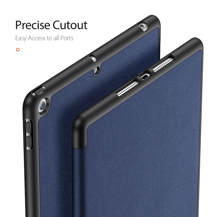 Per iPad 10.2 DUX DUCIS Domo Series Custodia in pelle PU magnetica a vibrazione orizzontale con supporto triplo pieghevole e slot per penna e funzione di sospensione/sveglia, For iPad 10.2