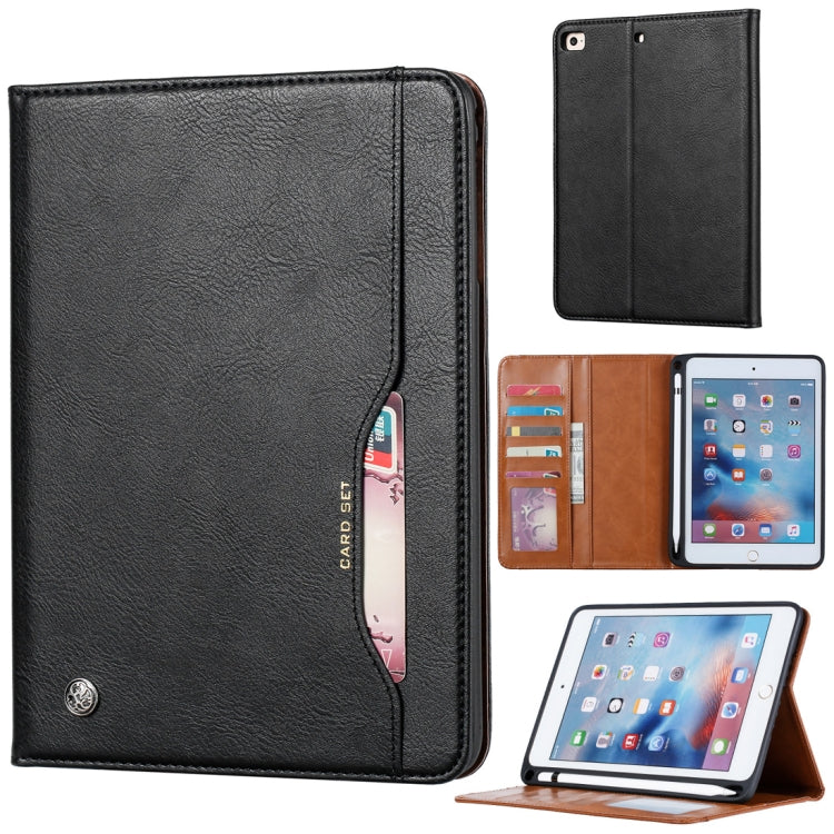 Custodia in pelle Flip orizzontale con texture Knead Skin per iPad Mini 2019, con cornice per foto, supporto, slot per carte, portafoglio e slot per penna, For iPad Mini 2019