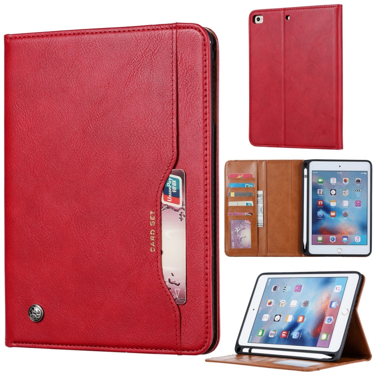 Custodia in pelle Flip orizzontale con texture Knead Skin per iPad Mini 2019, con cornice per foto, supporto, slot per carte, portafoglio e slot per penna, For iPad Mini 2019