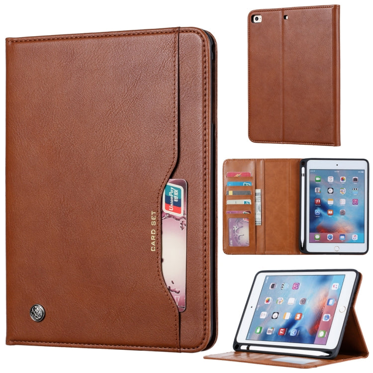 Custodia in pelle Flip orizzontale con texture Knead Skin per iPad Mini 2019, con cornice per foto, supporto, slot per carte, portafoglio e slot per penna, For iPad Mini 2019