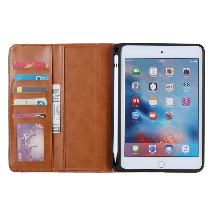 Custodia in pelle Flip orizzontale con texture Knead Skin per iPad Mini 2019, con cornice per foto, supporto, slot per carte, portafoglio e slot per penna, For iPad Mini 2019