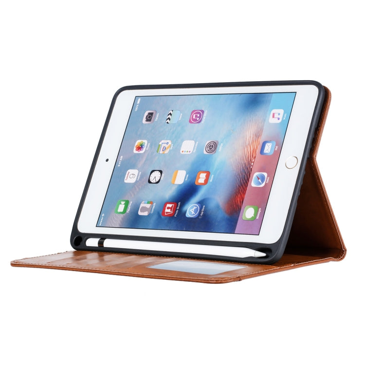 Custodia in pelle Flip orizzontale con texture Knead Skin per iPad Mini 2019, con cornice per foto, supporto, slot per carte, portafoglio e slot per penna, For iPad Mini 2019