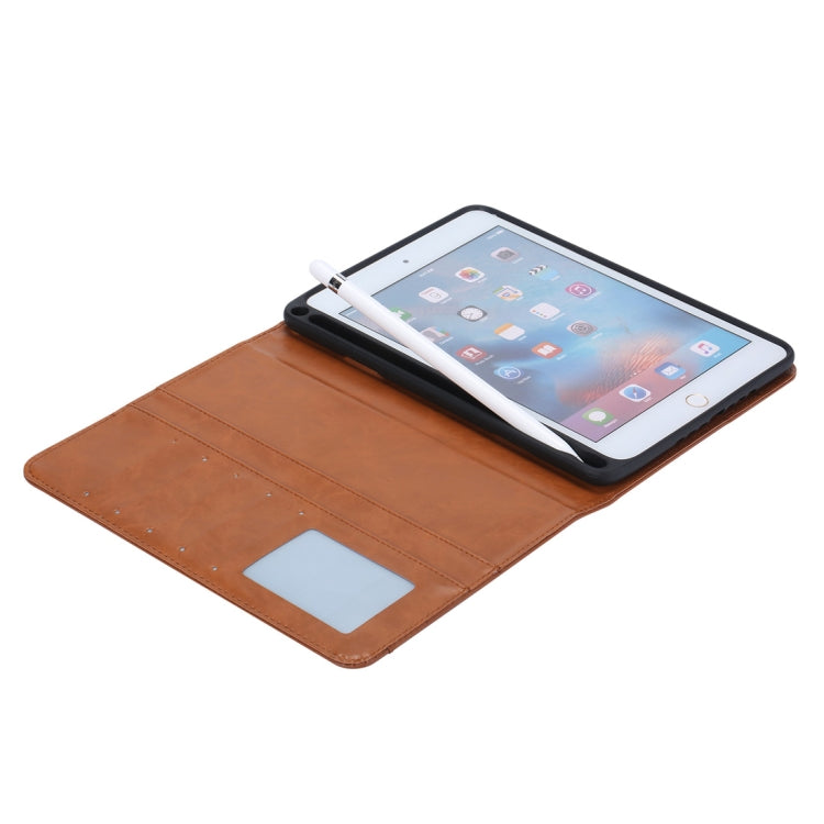 Custodia in pelle Flip orizzontale con texture Knead Skin per iPad Mini 2019, con cornice per foto, supporto, slot per carte, portafoglio e slot per penna, For iPad Mini 2019