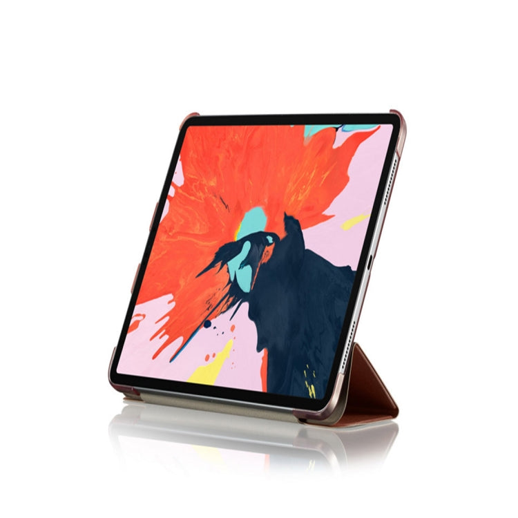Custodia in pelle PU magnetica a vibrazione orizzontale con texture seta per iPad Pro da 12,9 pollici (2018), con supporto triplo pieghevole e funzione di sospensione/sveglia, For iPad Air 13 2024 / iPad Pro 12.9 inch (2018)