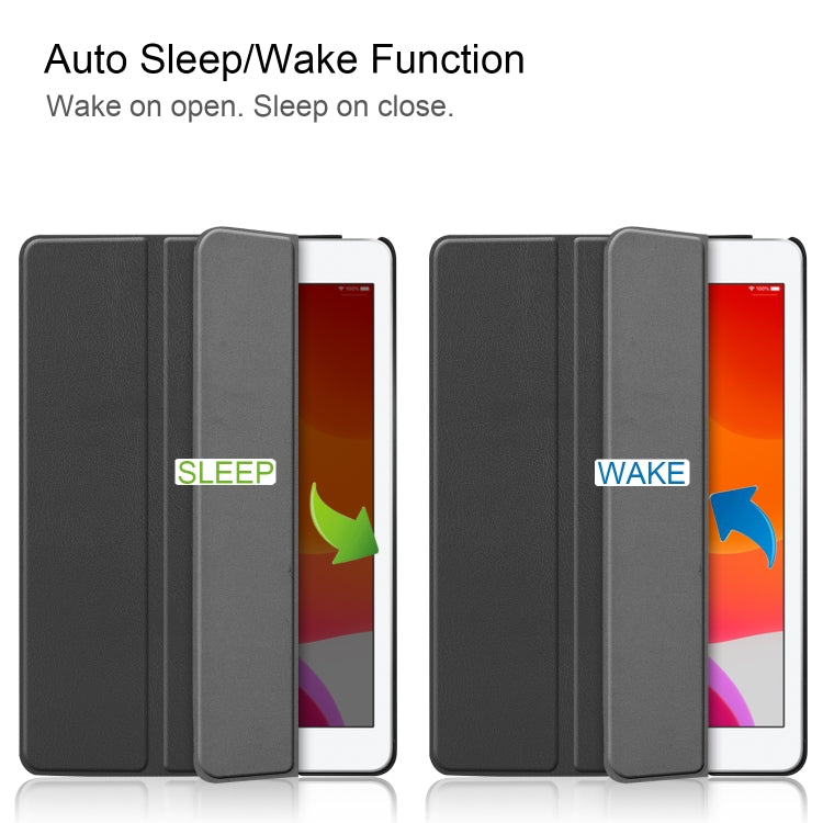 Per iPad 10.2 Custer Texture Flip orizzontale Smart Custodia in pelle PU con funzione Sleep / Wake-up e supporto triplo pieghevole, For iPad 10.2