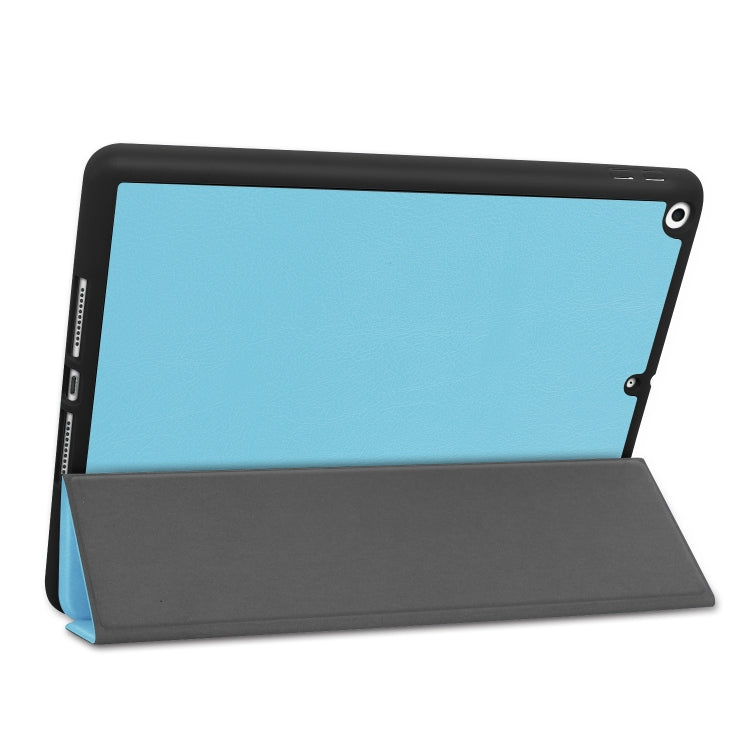 Per iPad 10.2 2021/2020/2019 Custer Texture Custodia in pelle Smart TPU con vibrazione orizzontale con funzione di sonno/sveglia e supporto triplo pieghevole e slot per penna, For iPad 10.2