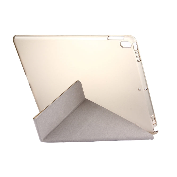 Per iPad Pro Custodia in pelle flip con deformazione orizzontale da 10,5 pollici con texture in seta con supporto a 4 pieghe e funzione Sleep/Wake-up, For iPad Pro 10.5 inch with 4-folding Holder & Sleep / Wake-up, For iPad Pro 10.5