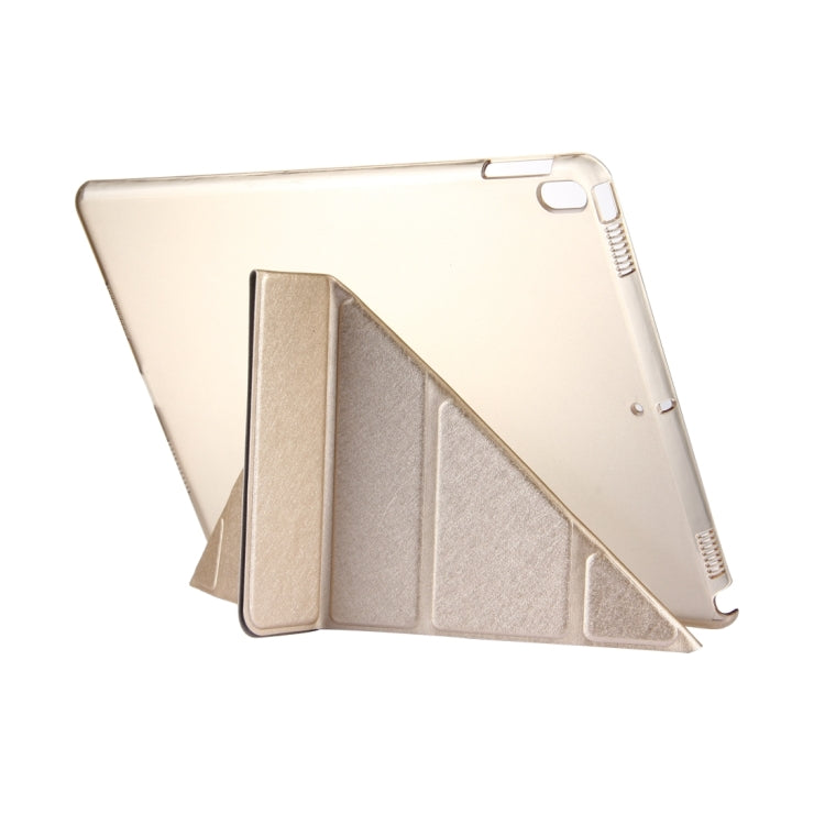 Per iPad Pro Custodia in pelle flip con deformazione orizzontale da 10,5 pollici con texture in seta con supporto a 4 pieghe e funzione Sleep/Wake-up, For iPad Pro 10.5 inch with 4-folding Holder & Sleep / Wake-up, For iPad Pro 10.5