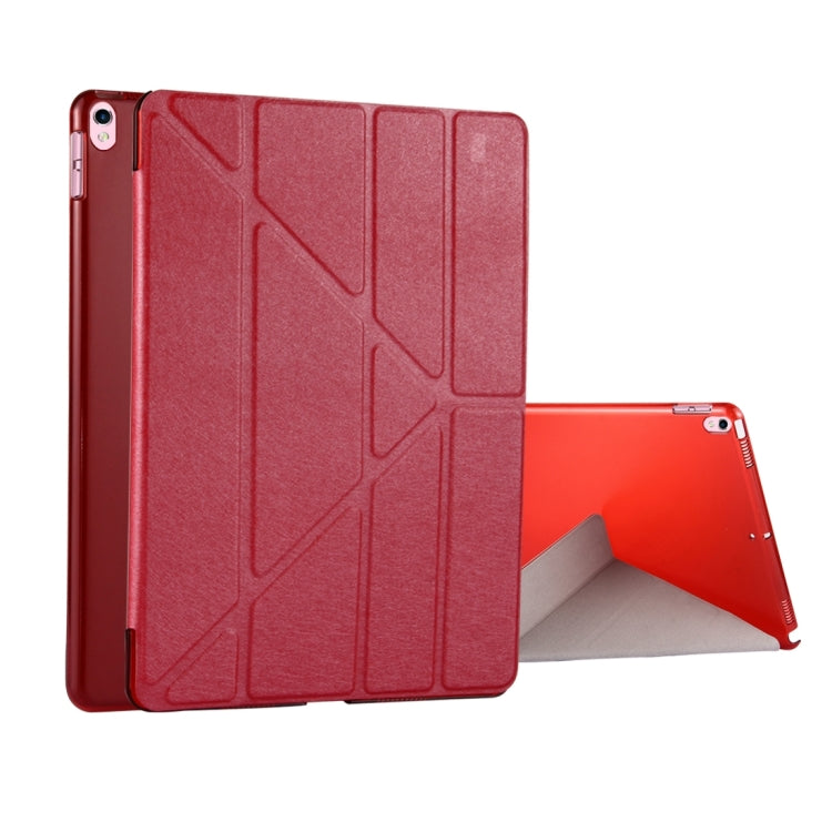 Per iPad Pro Custodia in pelle flip con deformazione orizzontale da 10,5 pollici con texture in seta con supporto a 4 pieghe e funzione Sleep/Wake-up, For iPad Pro 10.5 inch with 4-folding Holder & Sleep / Wake-up, For iPad Pro 10.5