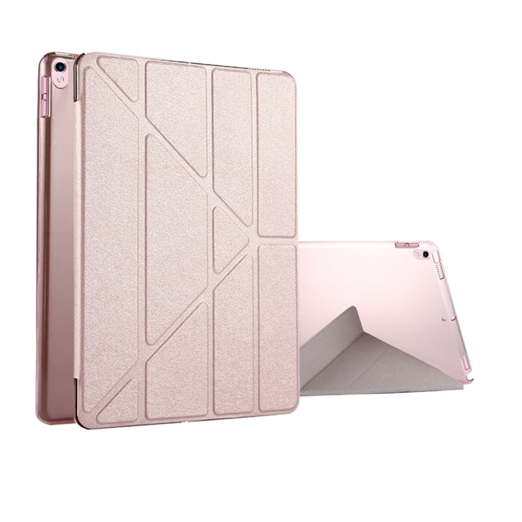 Per iPad Pro Custodia in pelle flip con deformazione orizzontale da 10,5 pollici con texture in seta con supporto a 4 pieghe e funzione Sleep/Wake-up, For iPad Pro 10.5 inch with 4-folding Holder & Sleep / Wake-up, For iPad Pro 10.5