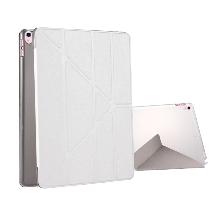 Per iPad Pro Custodia in pelle flip con deformazione orizzontale da 10,5 pollici con texture in seta con supporto a 4 pieghe e funzione Sleep/Wake-up, For iPad Pro 10.5 inch with 4-folding Holder & Sleep / Wake-up, For iPad Pro 10.5