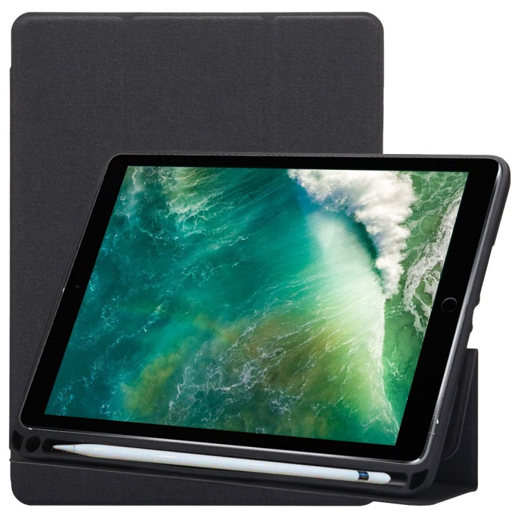 Custodia in pelle con chiusura orizzontale con motivo a trama in tessuto per iPad Pro da 10,5 pollici, con supporto triplo pieghevole e slot per penna, For  iPad Pro 10.5, For iPad Pro 10.5