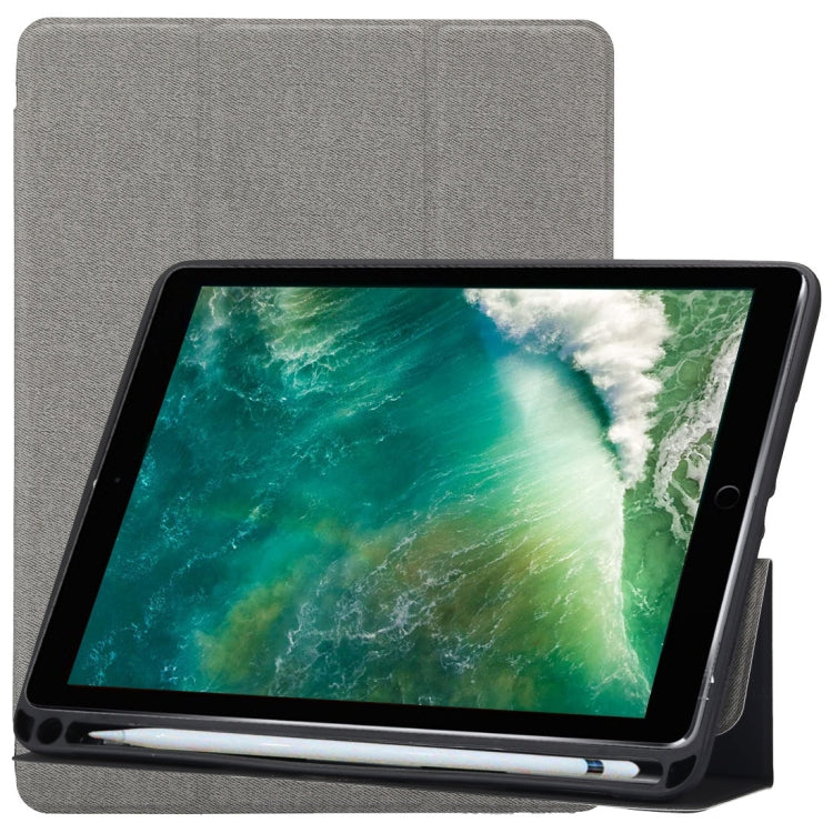 Custodia in pelle con chiusura orizzontale con motivo a trama in tessuto per iPad Pro da 10,5 pollici, con supporto triplo pieghevole e slot per penna, For  iPad Pro 10.5, For iPad Pro 10.5