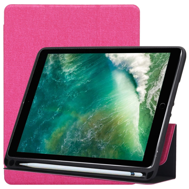 Custodia in pelle con chiusura orizzontale con motivo a trama in tessuto per iPad Pro da 10,5 pollici, con supporto triplo pieghevole e slot per penna, For  iPad Pro 10.5, For iPad Pro 10.5