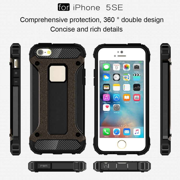 Custodia Tough Armor TPU e PC per iPhone SE e 5S