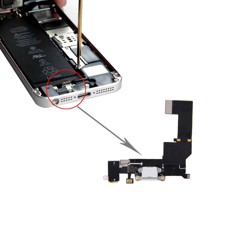 Original Charging Port + Audio Flex Cable for iPhone SE, For iPhone SE