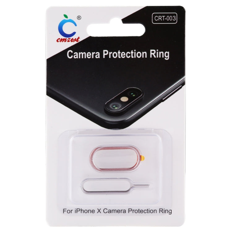 Per iPhone X Coperchio dell'anello di protezione dell'obiettivo della fotocamera posteriore con ago per strumento di espulsione del vassoio, CRT-003