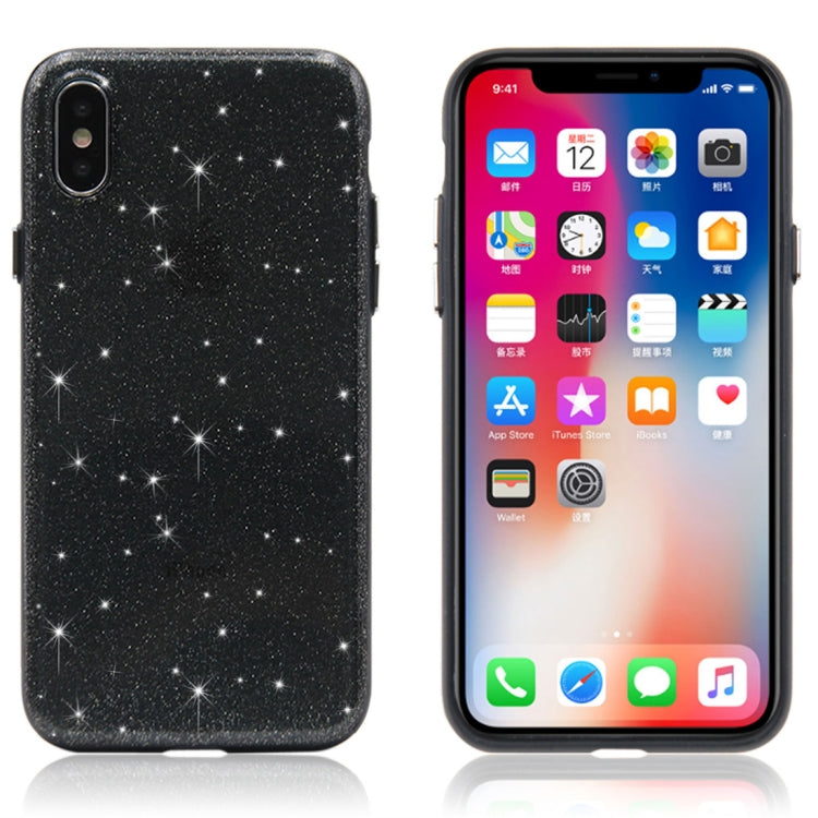 Custodia rigida protettiva glitterata per iPhone X e XS