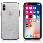 Custodia rigida protettiva glitterata per iPhone X e XS
