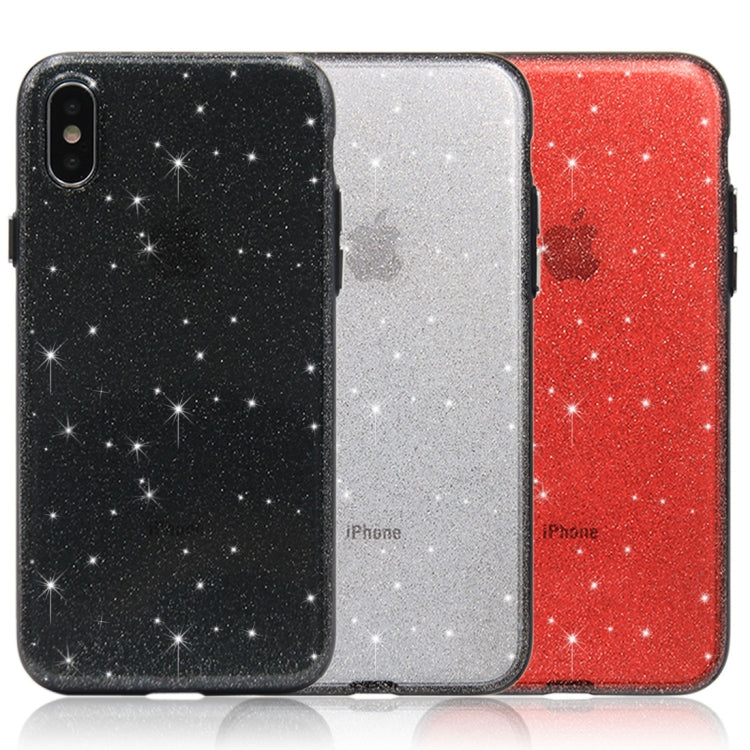 Custodia rigida protettiva glitterata per iPhone X e XS