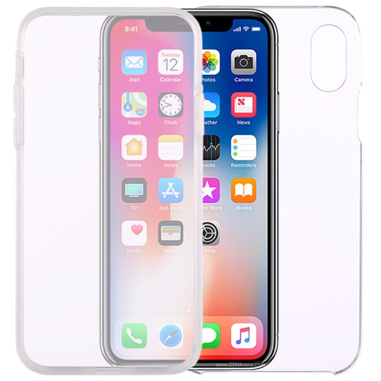 Per iPhone X / XS Custodia in PC + TPU trasparente ultrasottile fronte-retro da 0,75 mm, For X