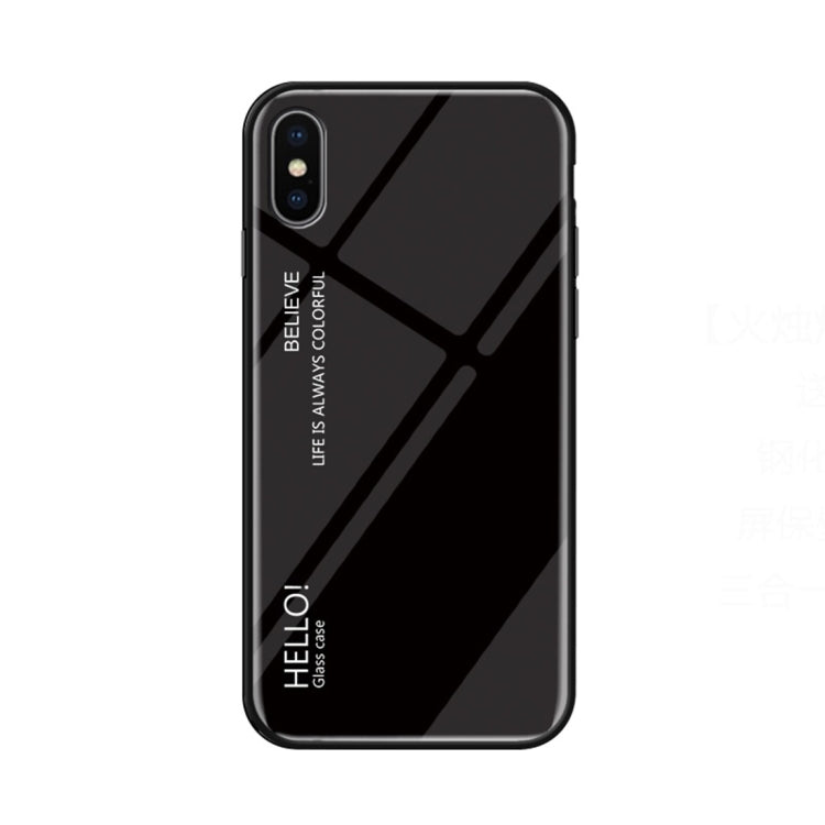 Per iPhone X / XS Custodia in vetro colorato sfumato, iPhone X / XS