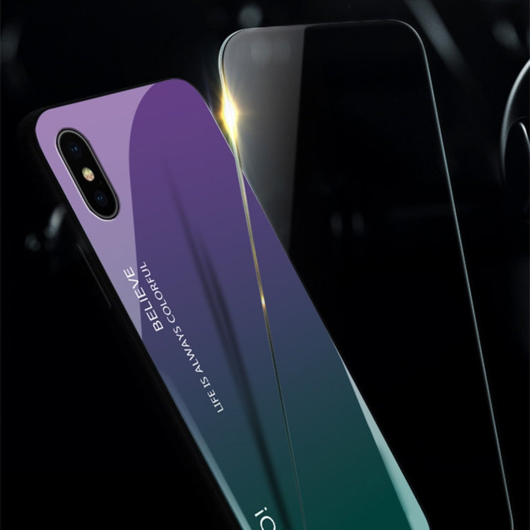 Per iPhone X / XS Custodia in vetro colorato sfumato, iPhone X / XS