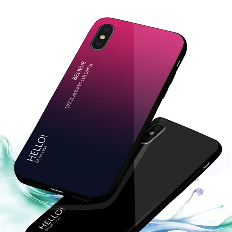 Per iPhone X / XS Custodia in vetro colorato sfumato, iPhone X / XS