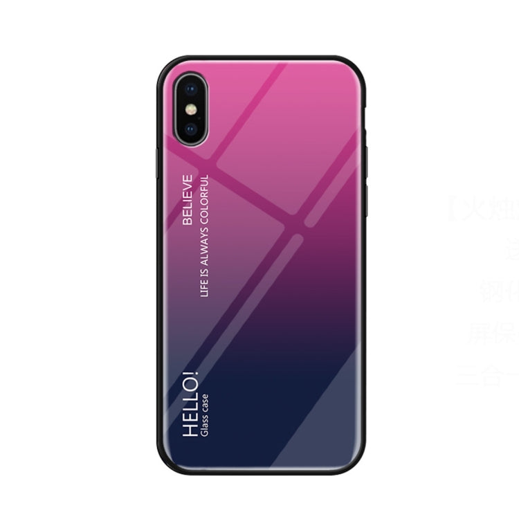 Per iPhone X / XS Custodia in vetro colorato sfumato, iPhone X / XS