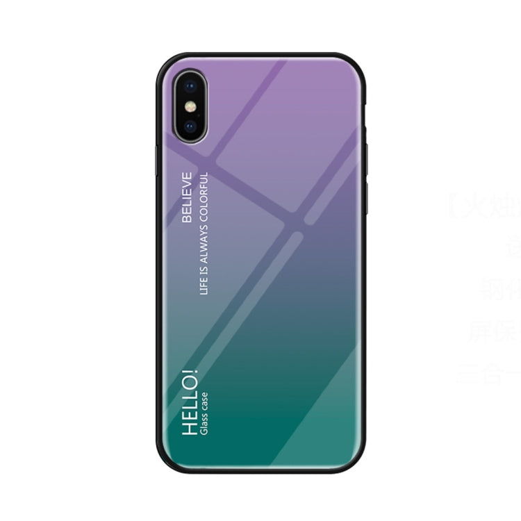 Per iPhone X / XS Custodia in vetro colorato sfumato, iPhone X / XS