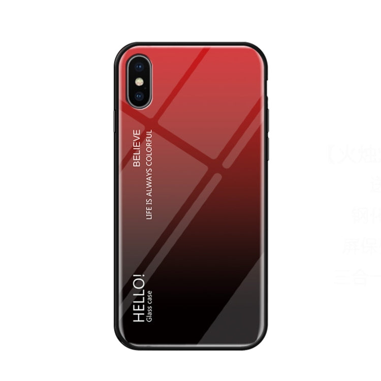 Per iPhone X / XS Custodia in vetro colorato sfumato, iPhone X / XS