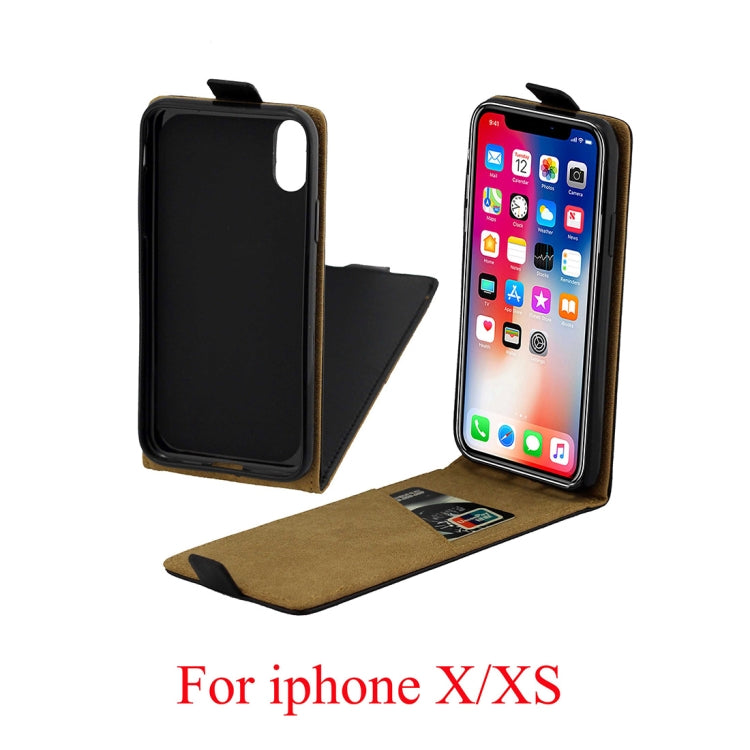 Per iPhone X / XS Custodia in pelle TPU con chiusura verticale stile business con slot per schede, For X / XS