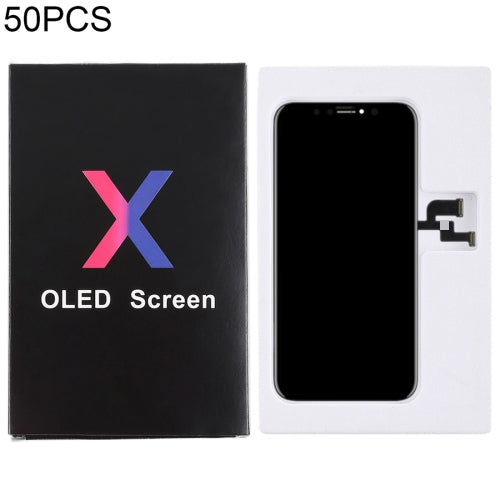 50pcs Black Cardboard Packaging Box for iPhone X LCD Screen and Digitizer Full Assembly, Packaging Box for X OLED