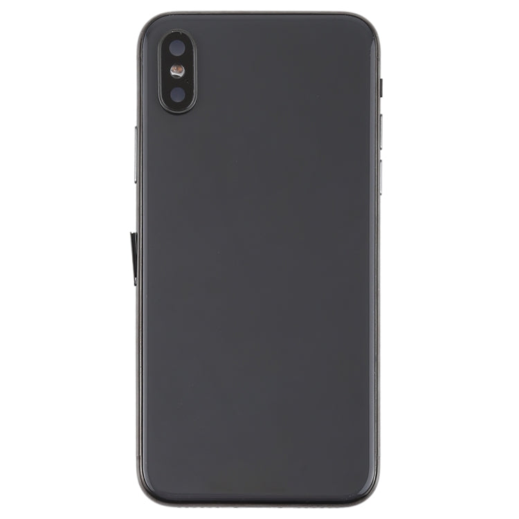 Gruppo cover posteriore batteria con tasti laterali, vibrazione, altoparlante, suoneria, cicalino, pulsante di accensione, cavo flessibile per pulsante volume, vassoio scheda e adesivo batteria per iPhone X, For iPhone X