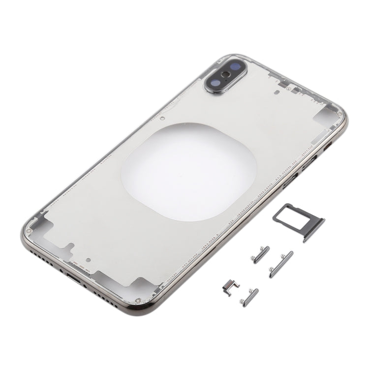 Cover posteriore trasparente con obiettivo della fotocamera, vassoio per scheda SIM e tasti laterali per iPhone X, For iPhone X (Transparent Back), For iPhone X (Transparent White)