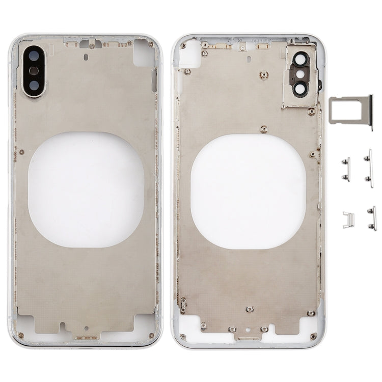 Clear Back Cover with Camera Lens, SIM Card Tray and Side Buttons for iPhone X, For iPhone X (Transparent Back), For iPhone X (Transparent White)