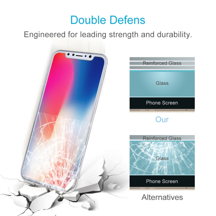 Per iPhone X 9H Durezza superficiale 2.5D Proteggi schermo anteriore + posteriore in vetro temperato trasparente