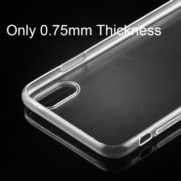 Per iPhone XS Custodia trasparente ultrasottile in TPU da 0,75 mm, iPhone XS(1pcs)