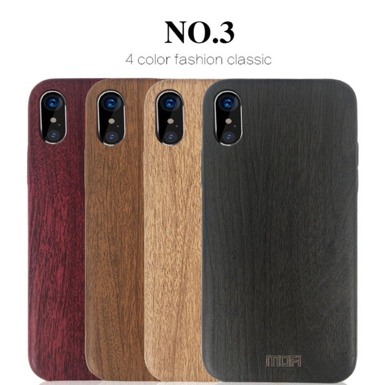 Per iPhone X MOFI Element Series Custodia morbida protettiva con cover posteriore in legno, For X